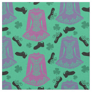 For Irish Dancers Dancing Dresses Shoes Green Fabric