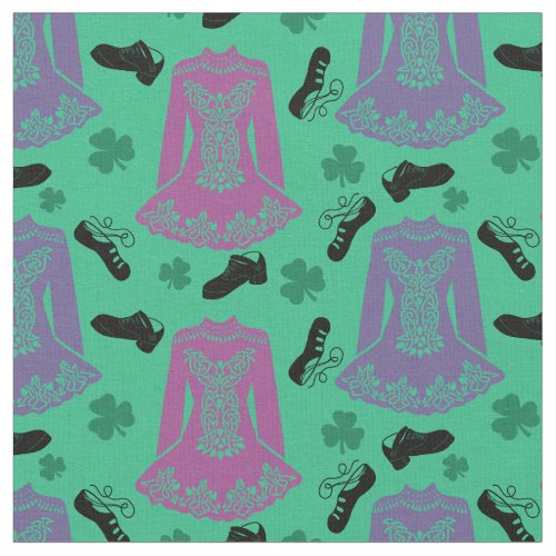 For Irish Dancers Dancing Dresses Shoes Green Fabric