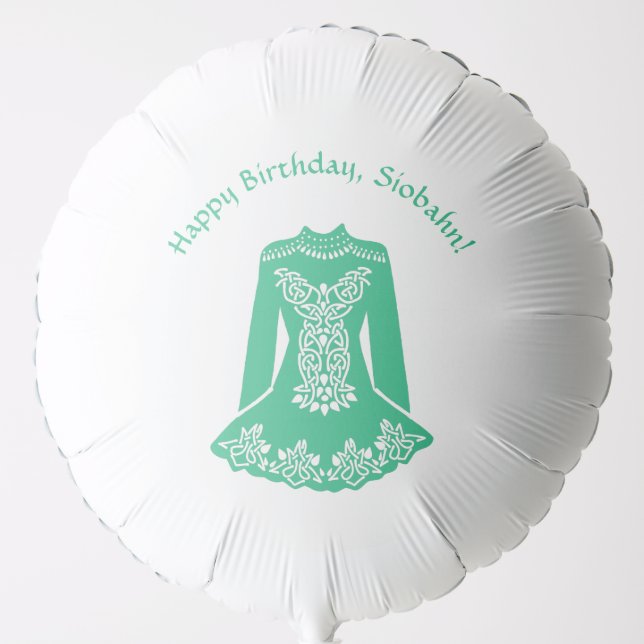 For Irish Dancers Green Dancing Dress Custom Party Balloon (Front)