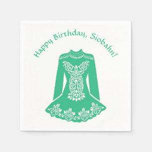 For Irish Dancers Green Dancing Dress Custom Party Napkins