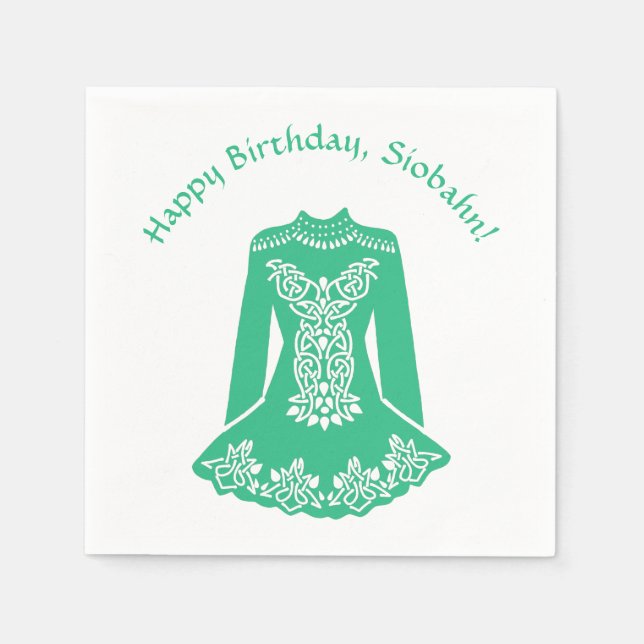 For Irish Dancers Green Dancing Dress Custom Party Napkins (Front)