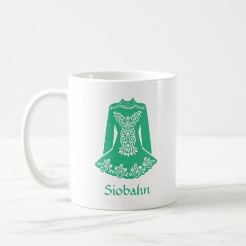 For Irish Dancers Green Dancing Dress Personalized Coffee Mug