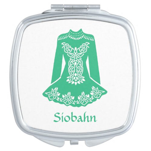 For Irish Dancers Green Dancing Dress Personalized Compact Mirror