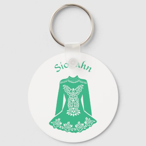 For Irish Dancers Green Dancing Dress Personalized Keychain