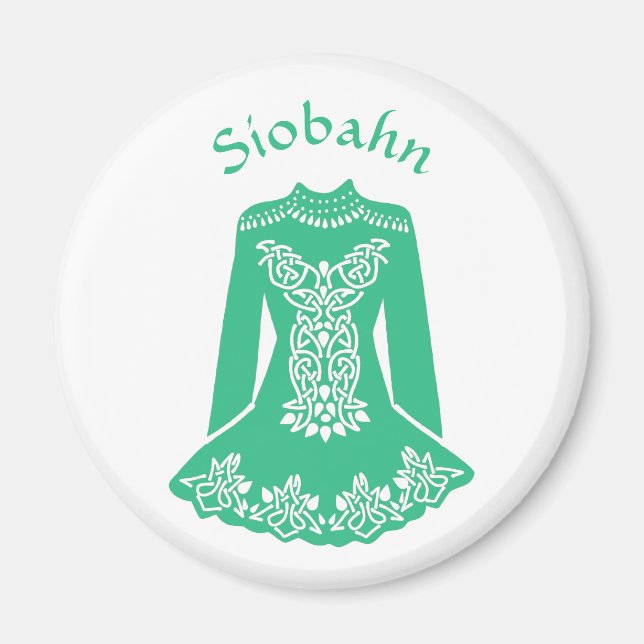 For Irish Dancers Green Dancing Dress Personalized Magnet (Front)