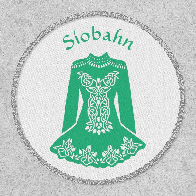 For Irish Dancers Green Dancing Dress Personalized Patch (Front)