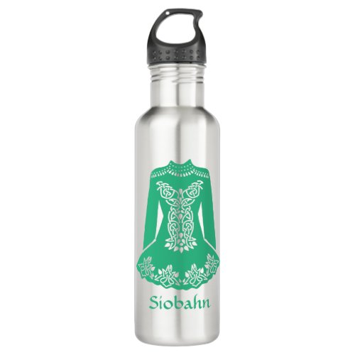 For Irish Dancers Green Dancing Dress Personalized Stainless Steel Water Bottle