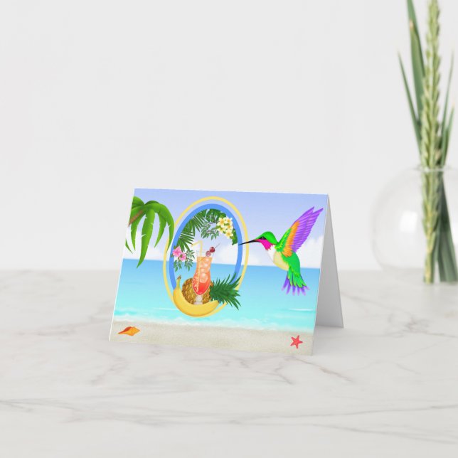 For J - #3 Beach Paradise Blank Card (Front)