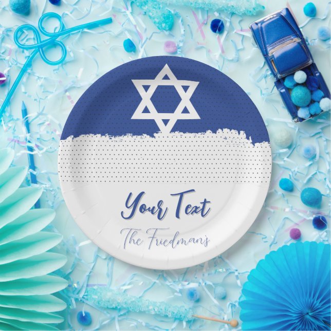 For Jewish Holidays Celebrations Bar Mitzvah's Paper Plates (Party)