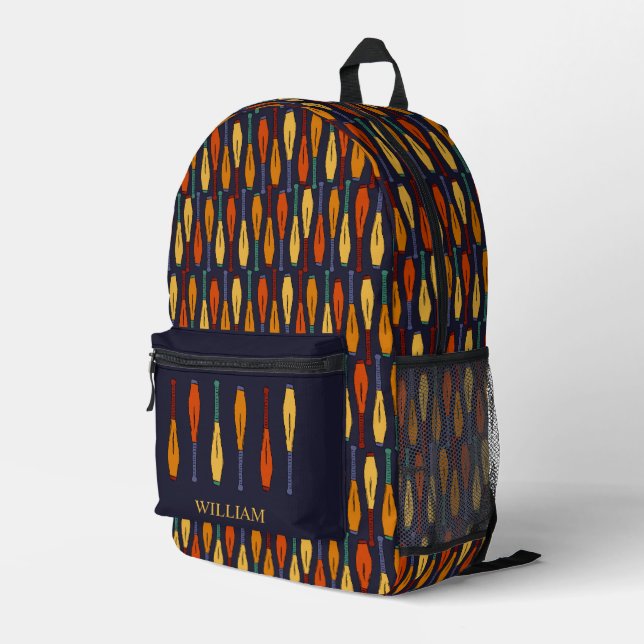 For Jugglers Juggling Clubs Patterned Printed Backpack (Back Corner Right)