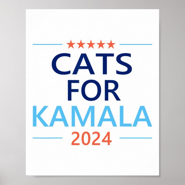 For Kamala Harris 2024 Childless Cat Lady Jd Vance Poster (Front)