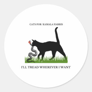For Kamala Harris I Will Tread Wherever I Want Classic Round Sticker