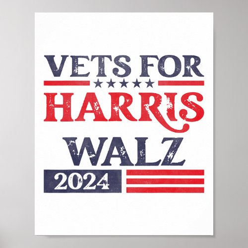 For Kamala Harris Tim Walz Veterans For Harris  Poster