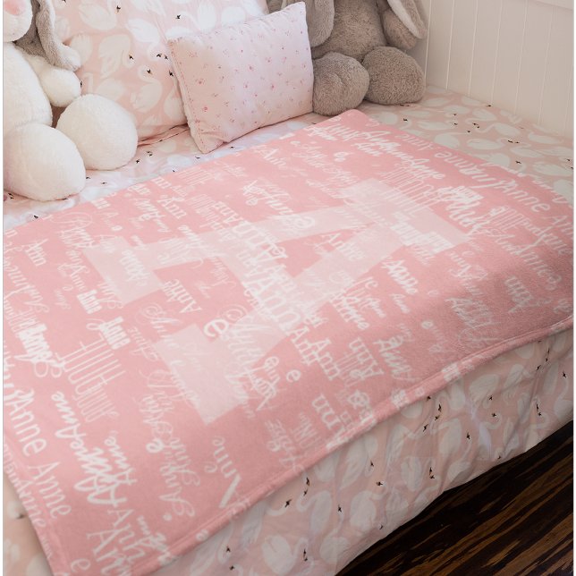 For Kids (Baby Girl) Names on Pink Baby Blanket (Creator Uploaded)