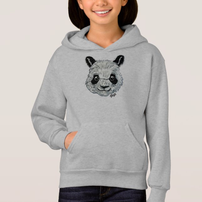 For Kids - Hand Painted Panda Art Girl's Sweater (Front)