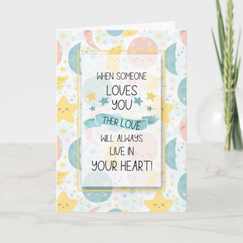 for Kids Sympathy Moon and Stars Typography Card