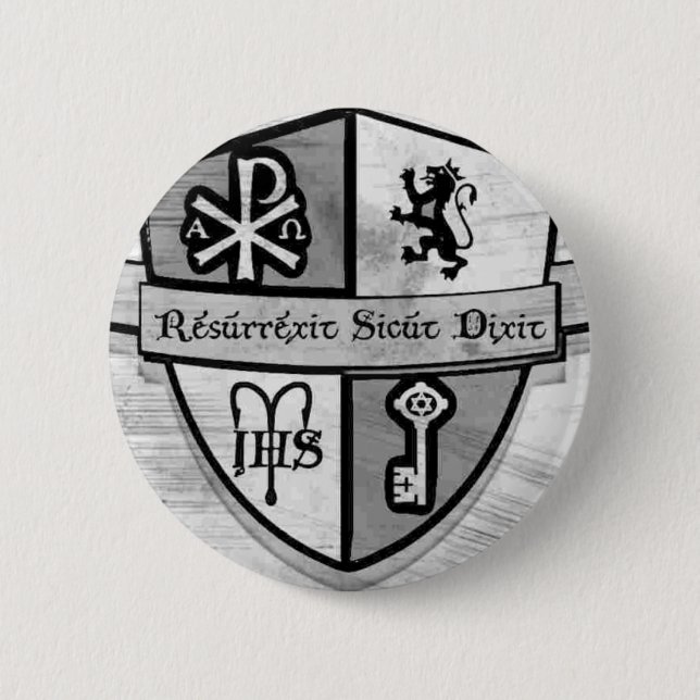For King and Country Black and White Logo Pinback Button (Front)