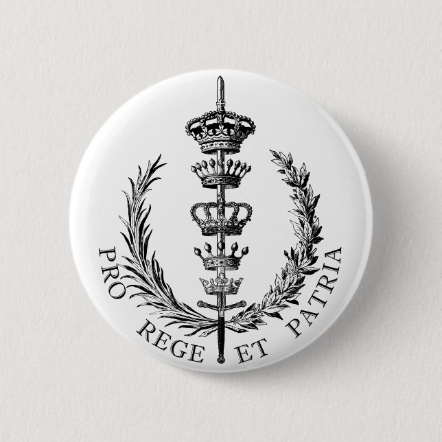 FOR KING AND COUNTRY PINBACK BUTTON (Front)