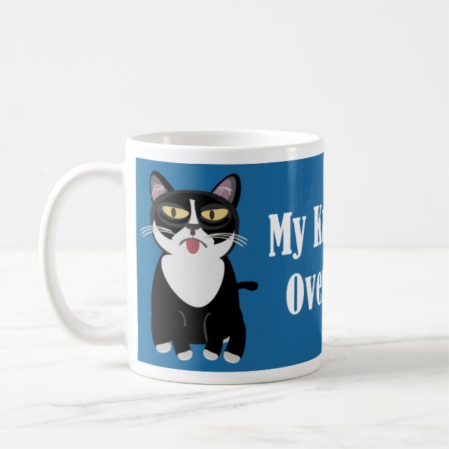 For Knocking Over Funny Cat Humor Slogan Coffee Mug (Left)