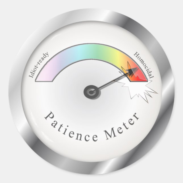 For Laughs Stickers with Broken Patience Meter (Front)