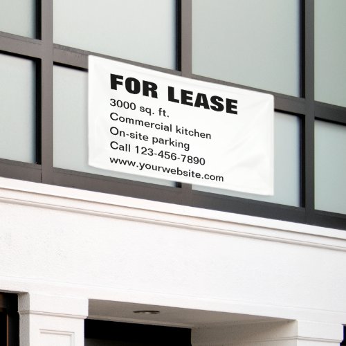 For Lease Black and White Property Management Text Banner