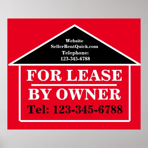 FOR LEASE BY OWNER Modern Personalized Real Estate Poster