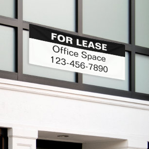 For Lease Office Lease Black White Phone Number Banner