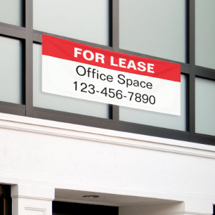 For Lease Office Lease Red and White Phone Number Banner