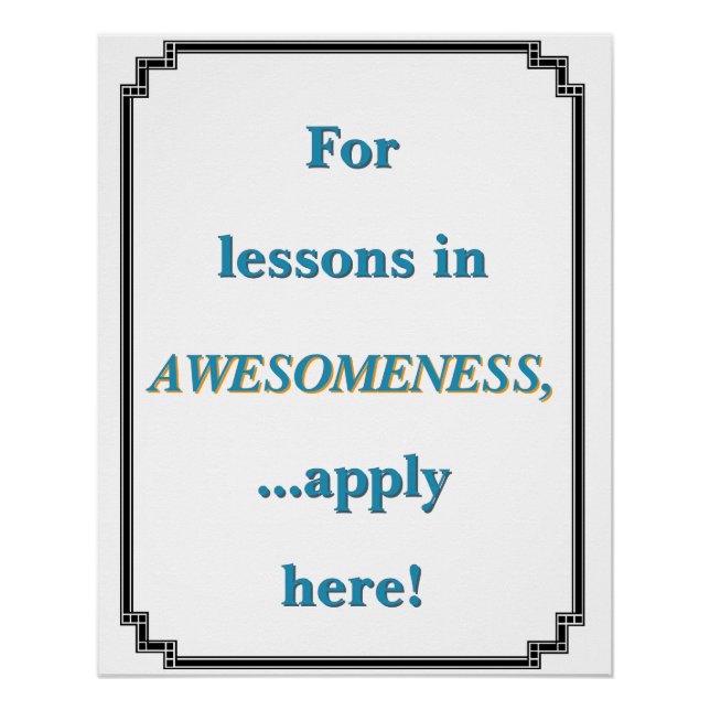 For Lessons in Awesomeness Poster (Front)
