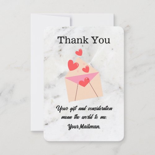 for Letter Carrier Mailman Postal Mail Carrier Thank You Card