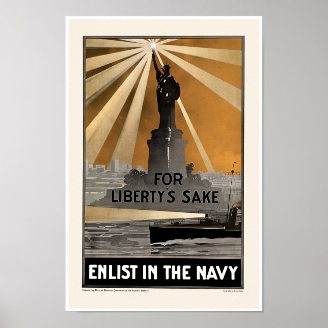 For Liberty's Sake ~ Enlist in the Navy Poster (Front)