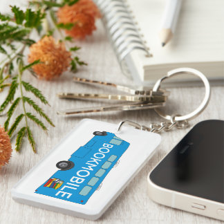 For Librarians, Book Lovers, Bookmobile Graphic Keychain