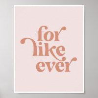 For Like Ever Vintage Retro Pink Font
