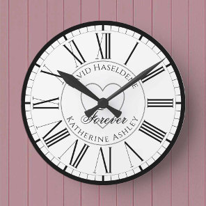 For Lovers in Love - a Forever Valentines Round Clock