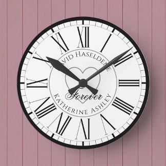 For Lovers in Love - a Forever Valentines Round Clock