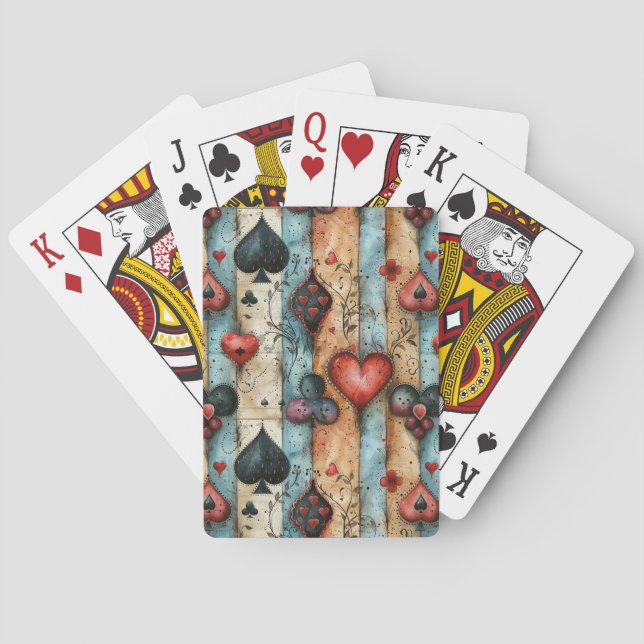 For lovers of card games. Playing card symbols. (Back)