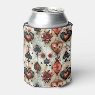For lovers of card games. Playing card symbols. Can Cooler