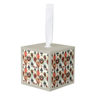 For lovers of card games. Playing card symbols. Cube Ornament