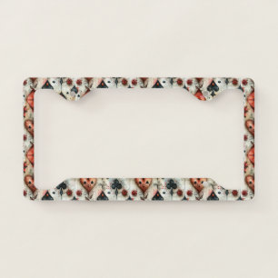 For lovers of card games. Playing card symbols. License Plate Frame
