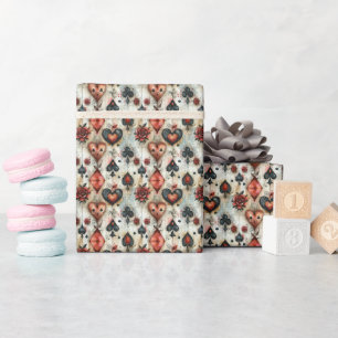 For lovers of card games. Playing card symbols. Wrapping Paper