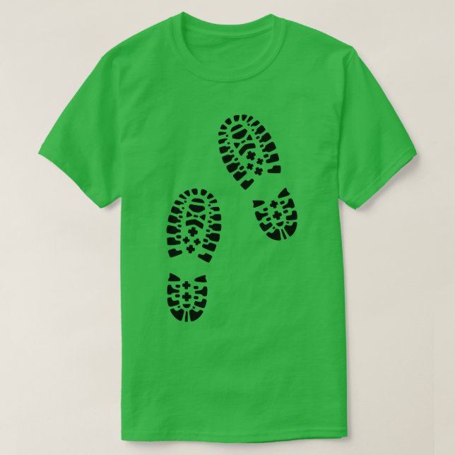 For lovers of hiking hiking boots, footprints  T-Shirt (Design Front)