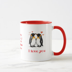 For Lovers, Penguins Quote, Add Names, Custom Love Mug