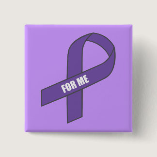 For Me (Purple Ribbon) Pinback Button