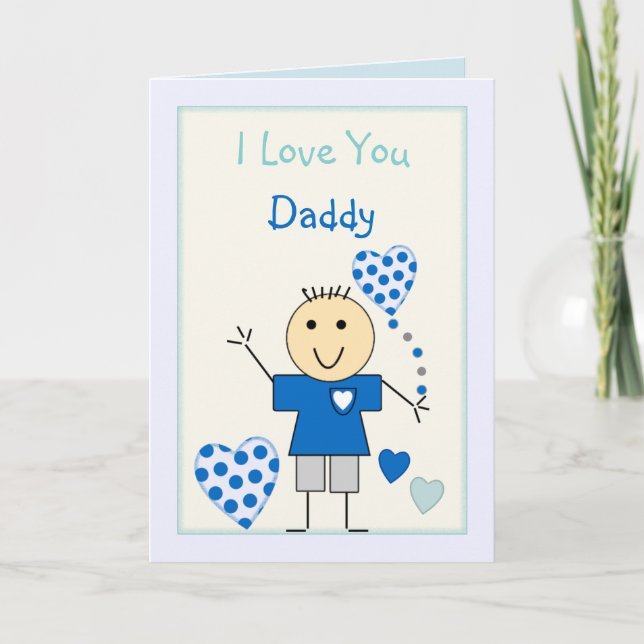 For men Daddy from little boy birthday greeting Card (Front)