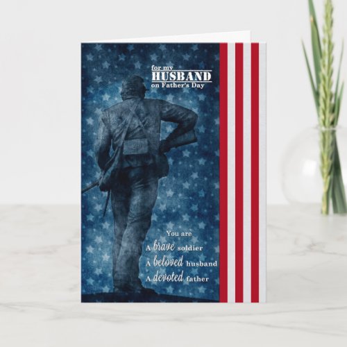 for Military Husband Fathers Day Patriotic Card