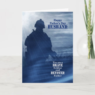 For Military Husband on Father's Day Card