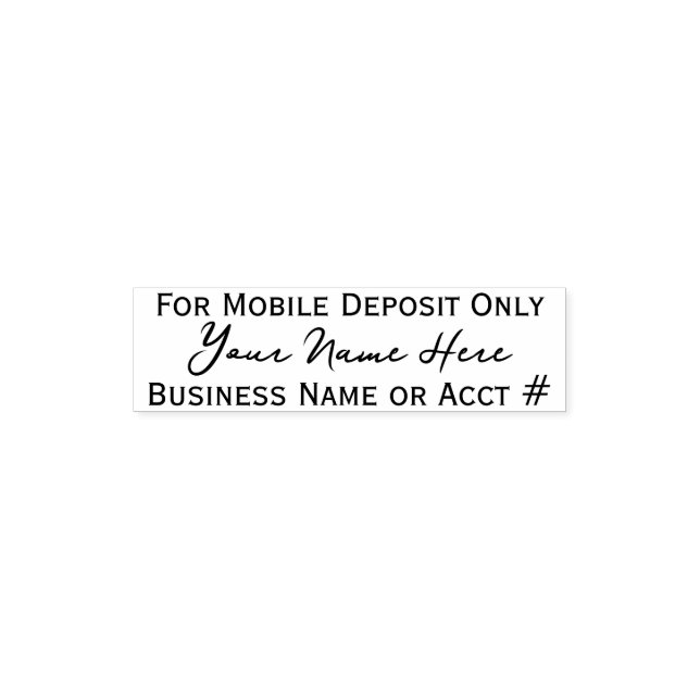 For Mobile Deposit Custom Signature Endorsement Pocket Stamp (Design)