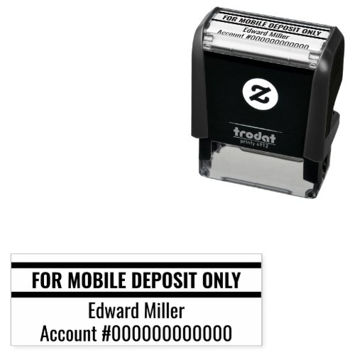 For Mobile Deposit Only and Bank Account Number  Self_inking Stamp