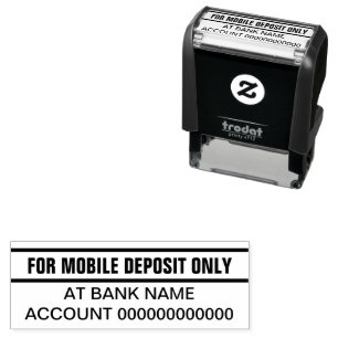 For Mobile Deposit Only Bank Check Endorsement Self-inking Stamp