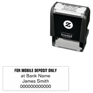 For Mobile Deposit Only Bank Name Account for App Self-inking Stamp